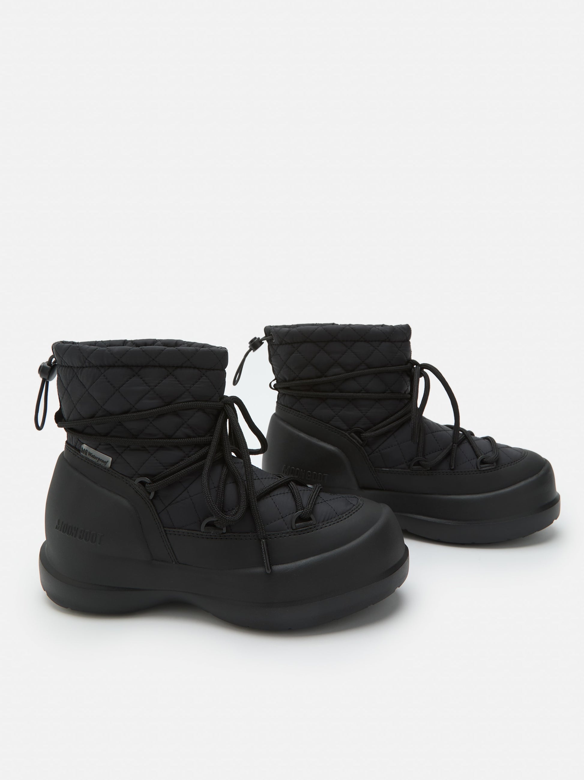 MOON BOOT MEZZALUNA MID BLACK QUILTED BOOTS