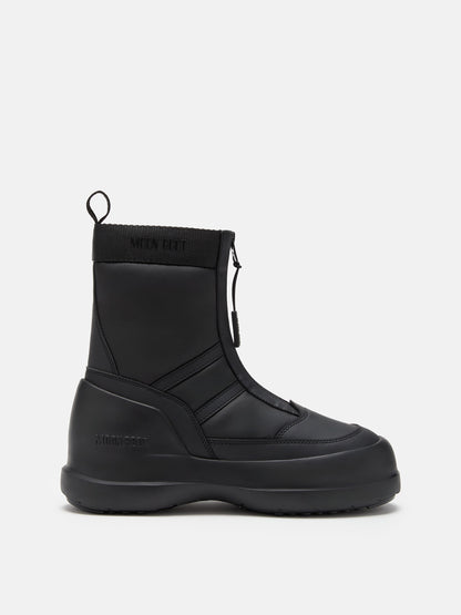 MOON BOOT LUNA BLACK ZIP BOOTS