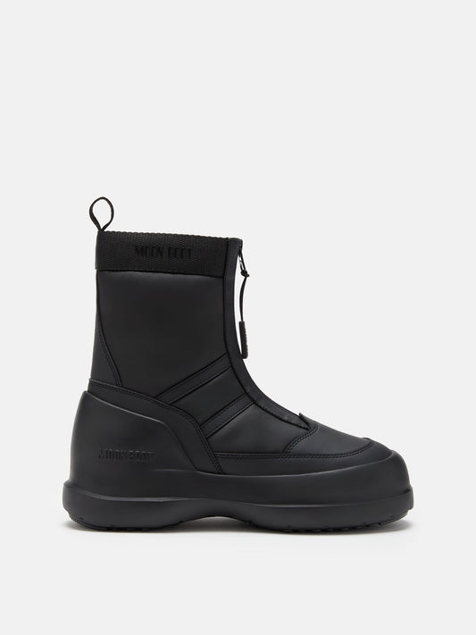 MOON BOOT LUNA BLACK ZIP BOOTS