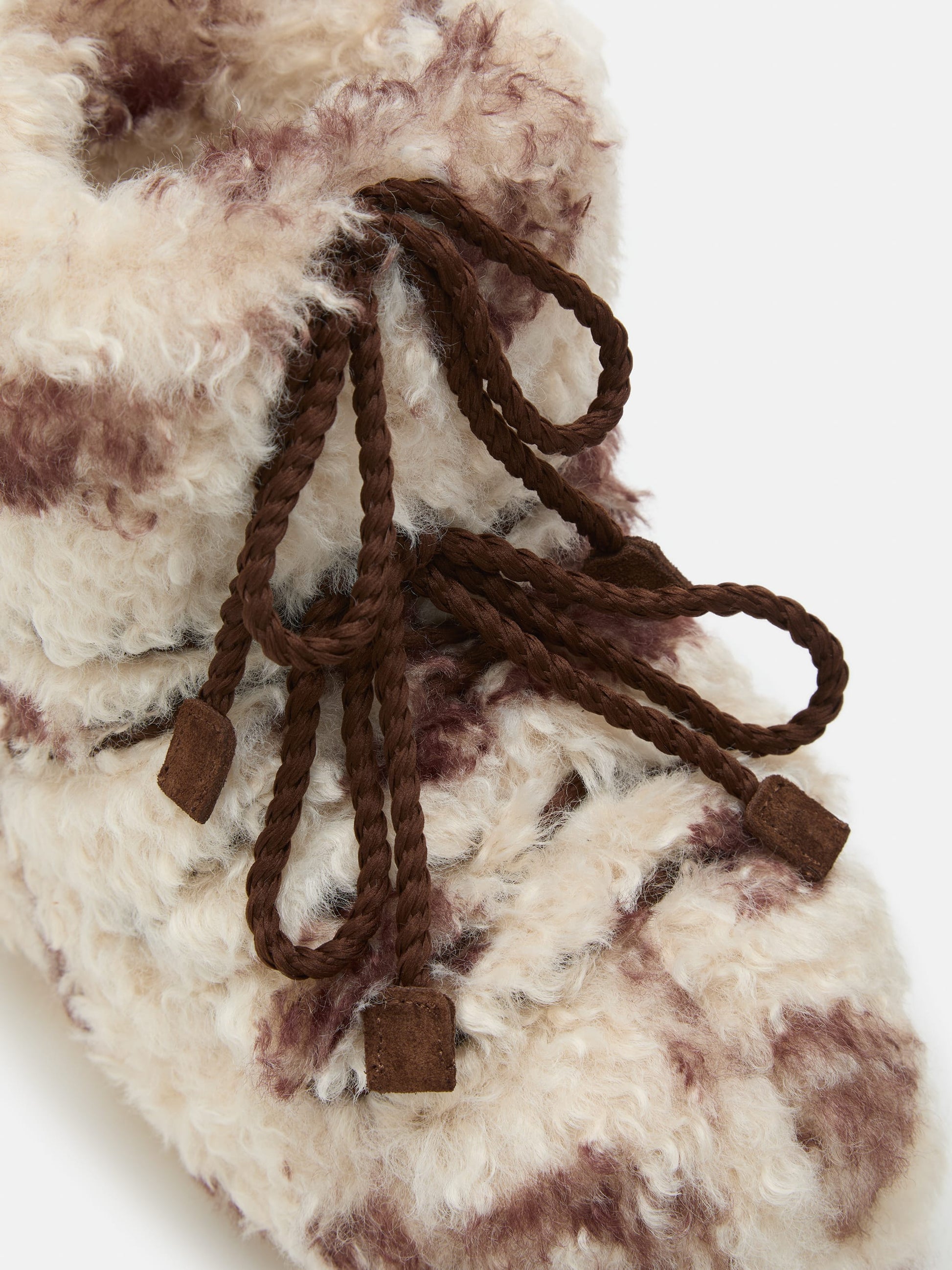 MOON BOOT ICON LOW COW PRINT CURLY BOOTS