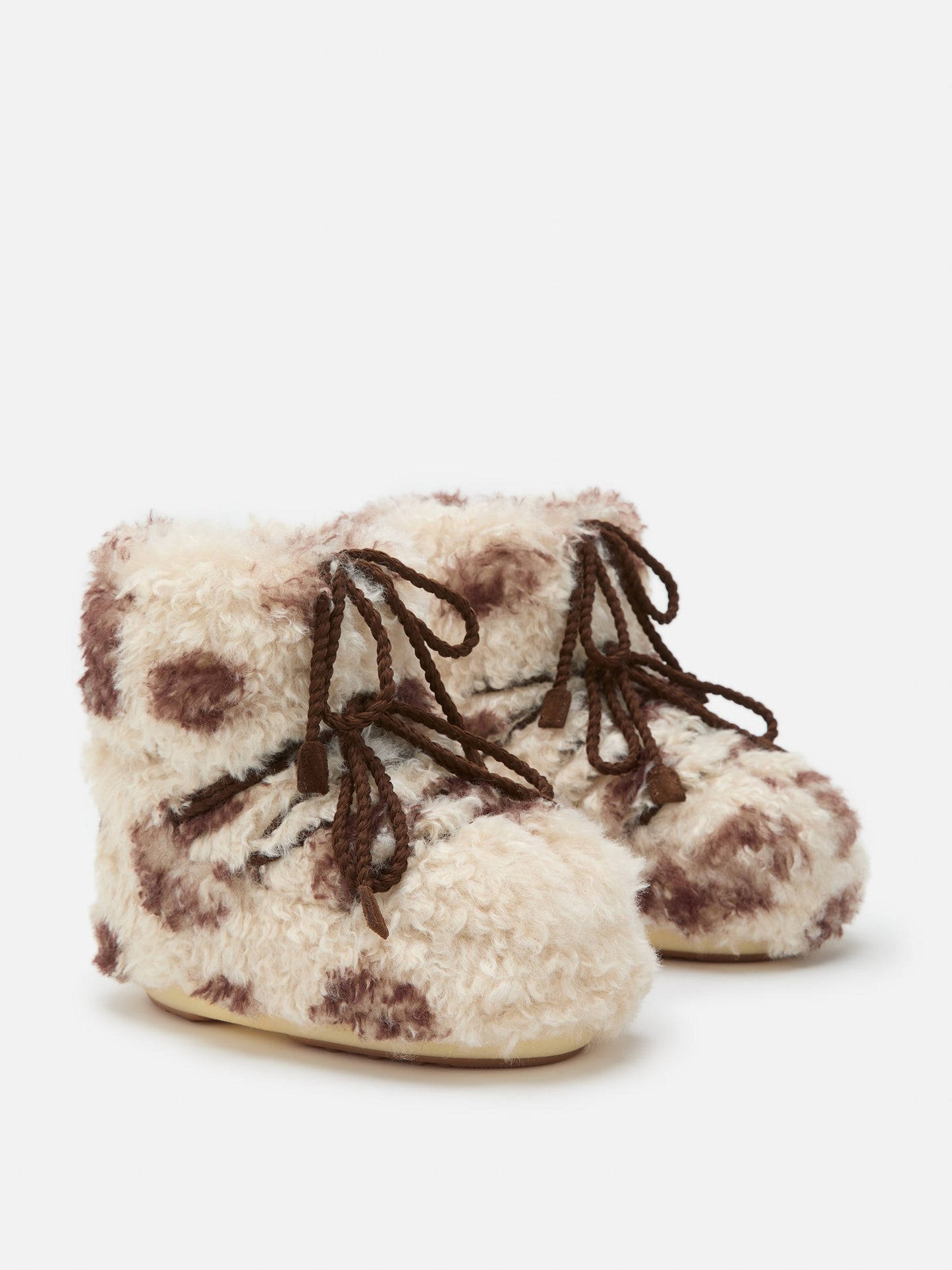 MOON BOOT ICON LOW COW PRINT CURLY BOOTS