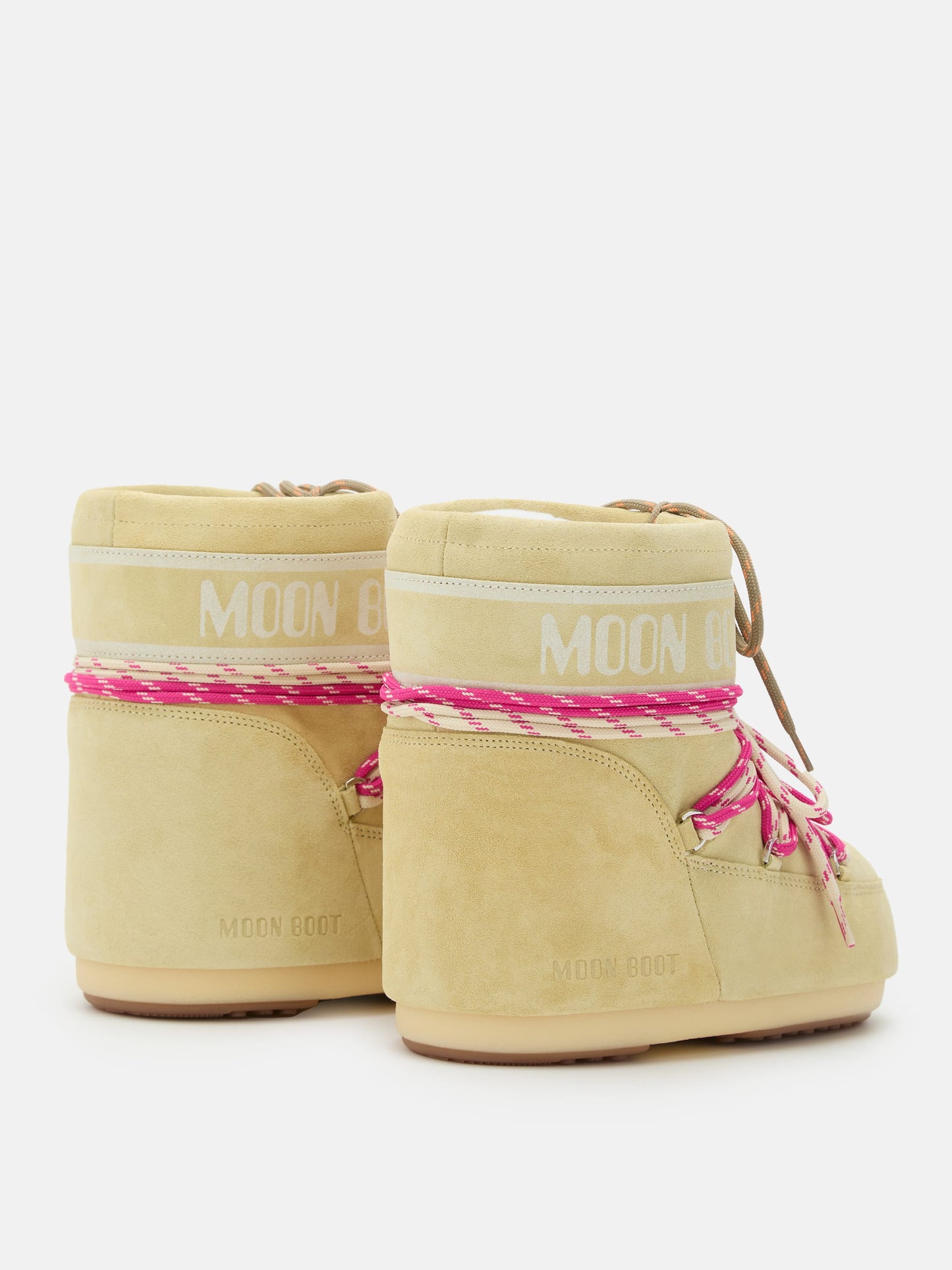 MOON BOOT ICON LOW YELLOW SUEDE BOOTS