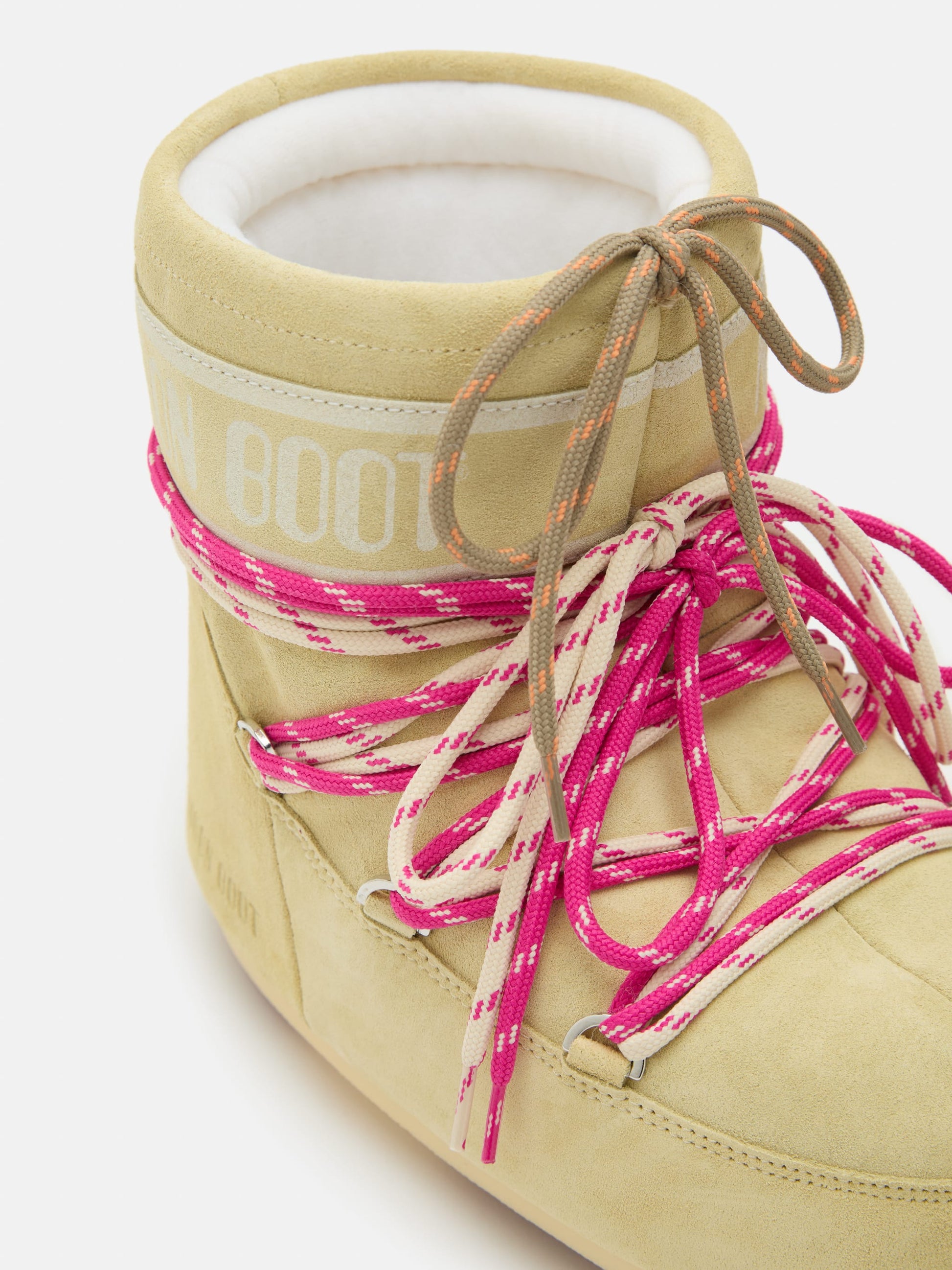 MOON BOOT ICON LOW YELLOW SUEDE BOOTS