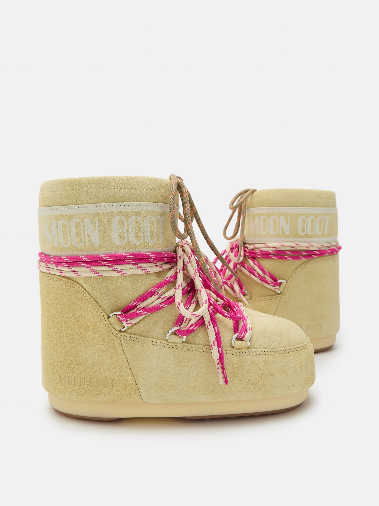 MOON BOOT ICON LOW YELLOW SUEDE BOOTS