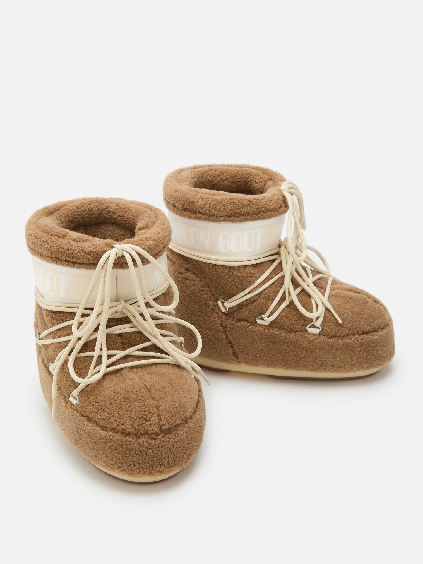 MOON BOOT ICON LOW CAMEL FLEECE BOOTS