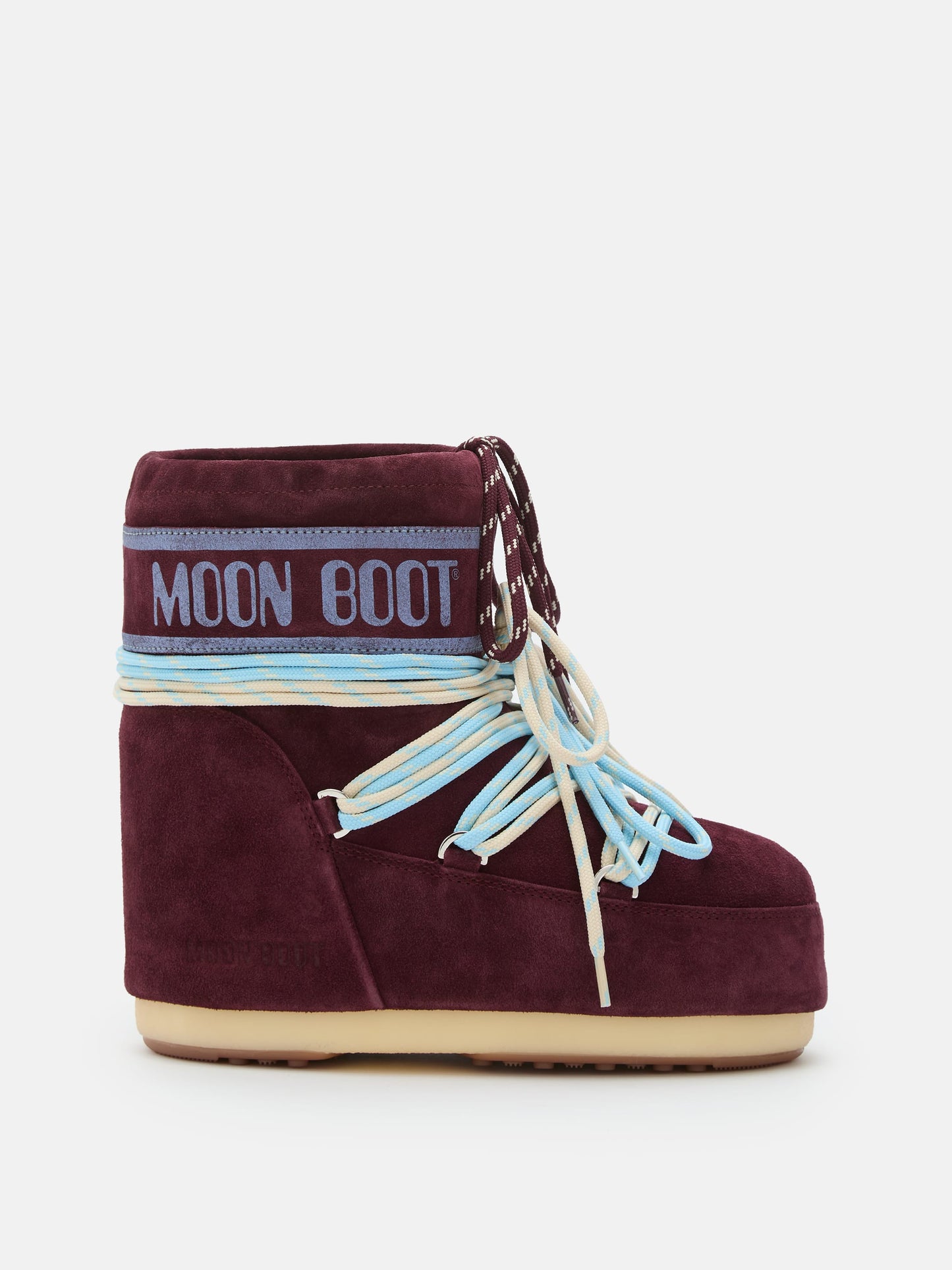 MOON BOOT ICON LOW BURGUNDY SUEDE BOOTS