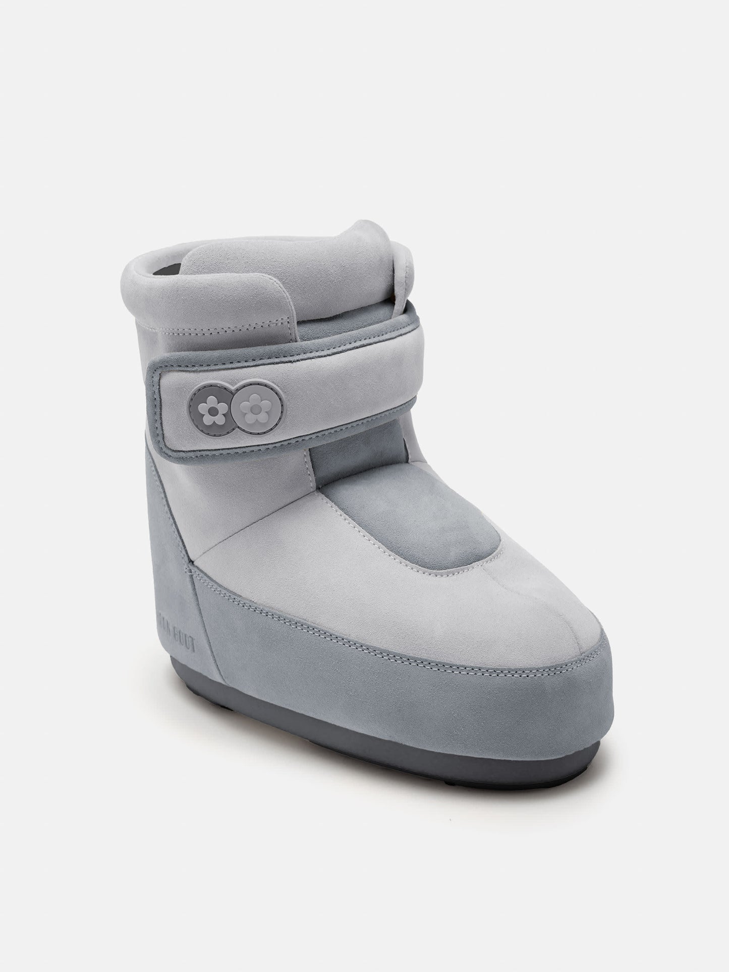 MOON BOOT MOON BOOT X VANDYTHEPINK® ICON STRAP GREY SUEDE BOOTS