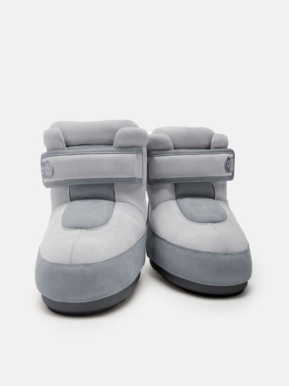 MOON BOOT MOON BOOT X VANDYTHEPINK® ICON STRAP GREY SUEDE BOOTS