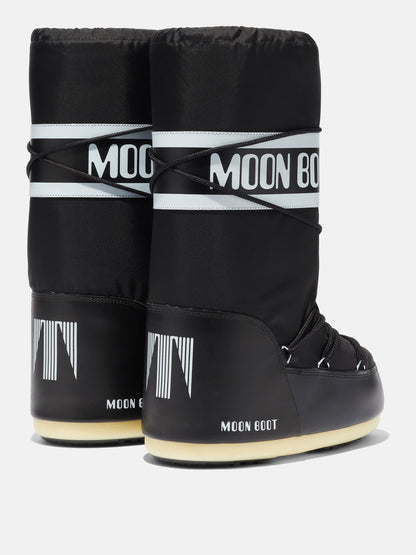 MOON BOOT ICON BLACK NYLON BOOTS
