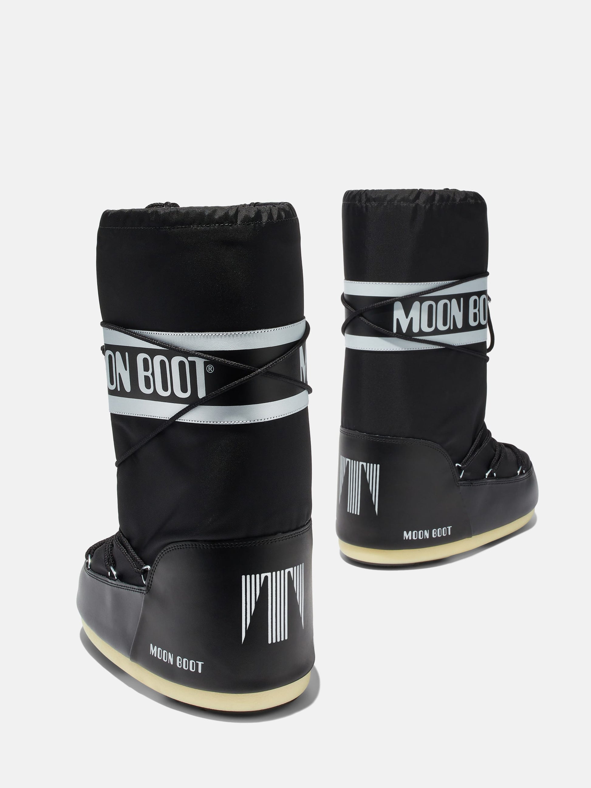 MOON BOOT ICON BLACK NYLON BOOTS