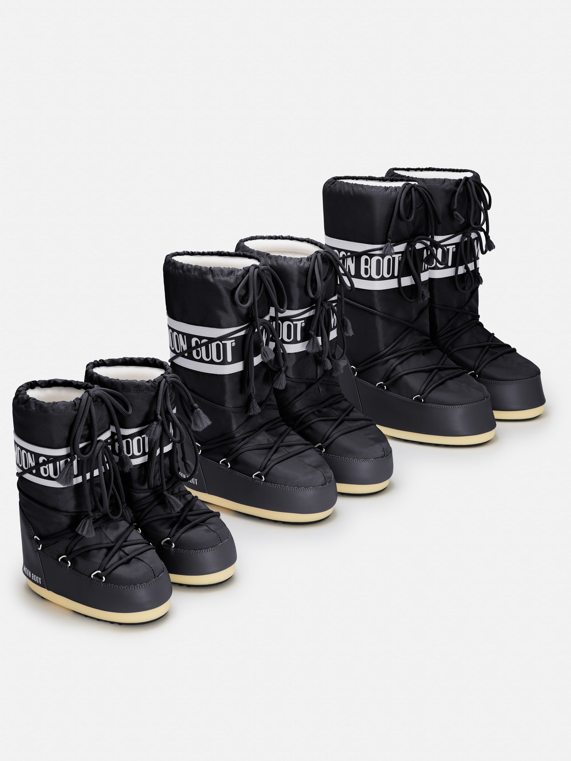 MOON BOOT ICON BLACK NYLON BOOTS