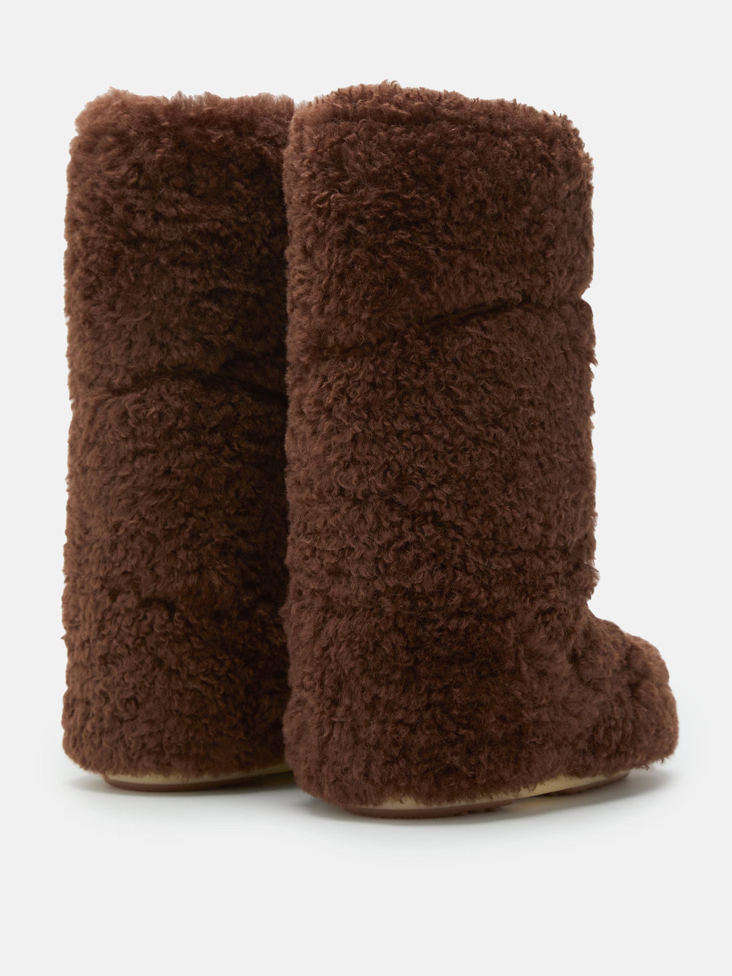 MOON BOOT ICON DARK BROWN CURLY EXTRA BOOTS