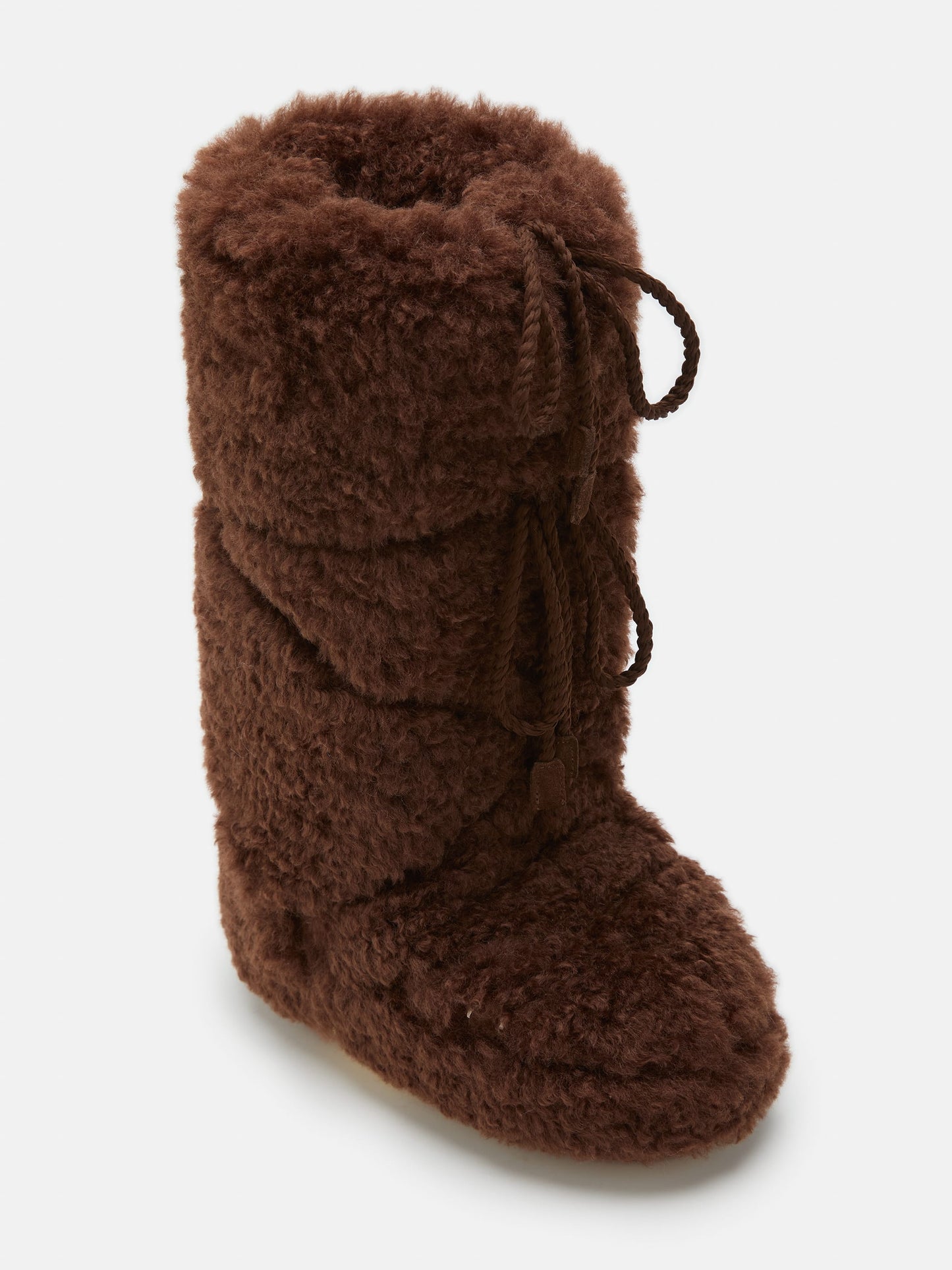 MOON BOOT ICON DARK BROWN CURLY EXTRA BOOTS