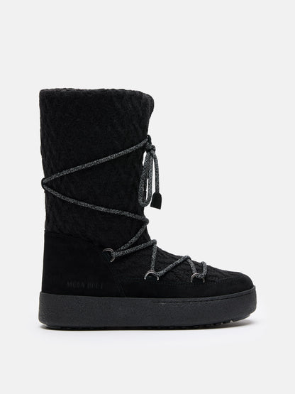 MOON BOOT MOON BOOT X GUEST IN RESIDENCE LTRACK BLACK KNIT BOOTS