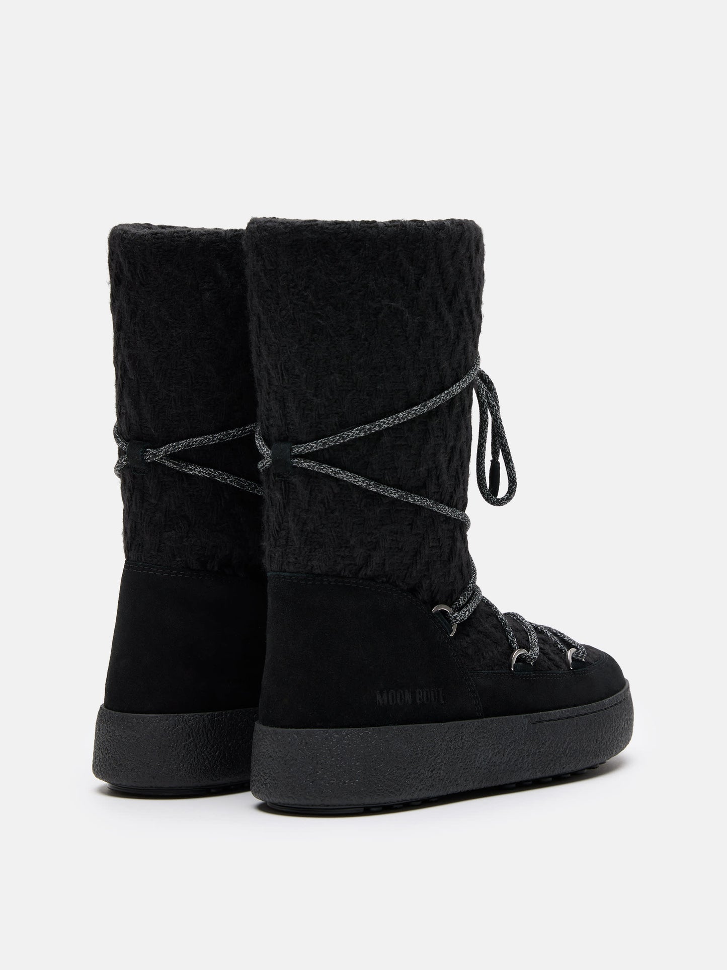 MOON BOOT MOON BOOT X GUEST IN RESIDENCE LTRACK BLACK KNIT BOOTS