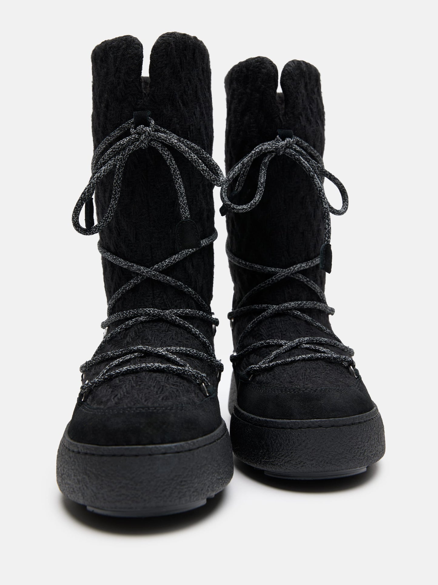 MOON BOOT MOON BOOT X GUEST IN RESIDENCE LTRACK BLACK KNIT BOOTS