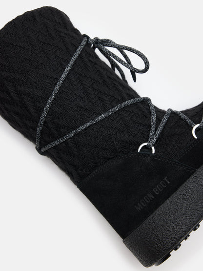 MOON BOOT MOON BOOT X GUEST IN RESIDENCE LTRACK BLACK KNIT BOOTS