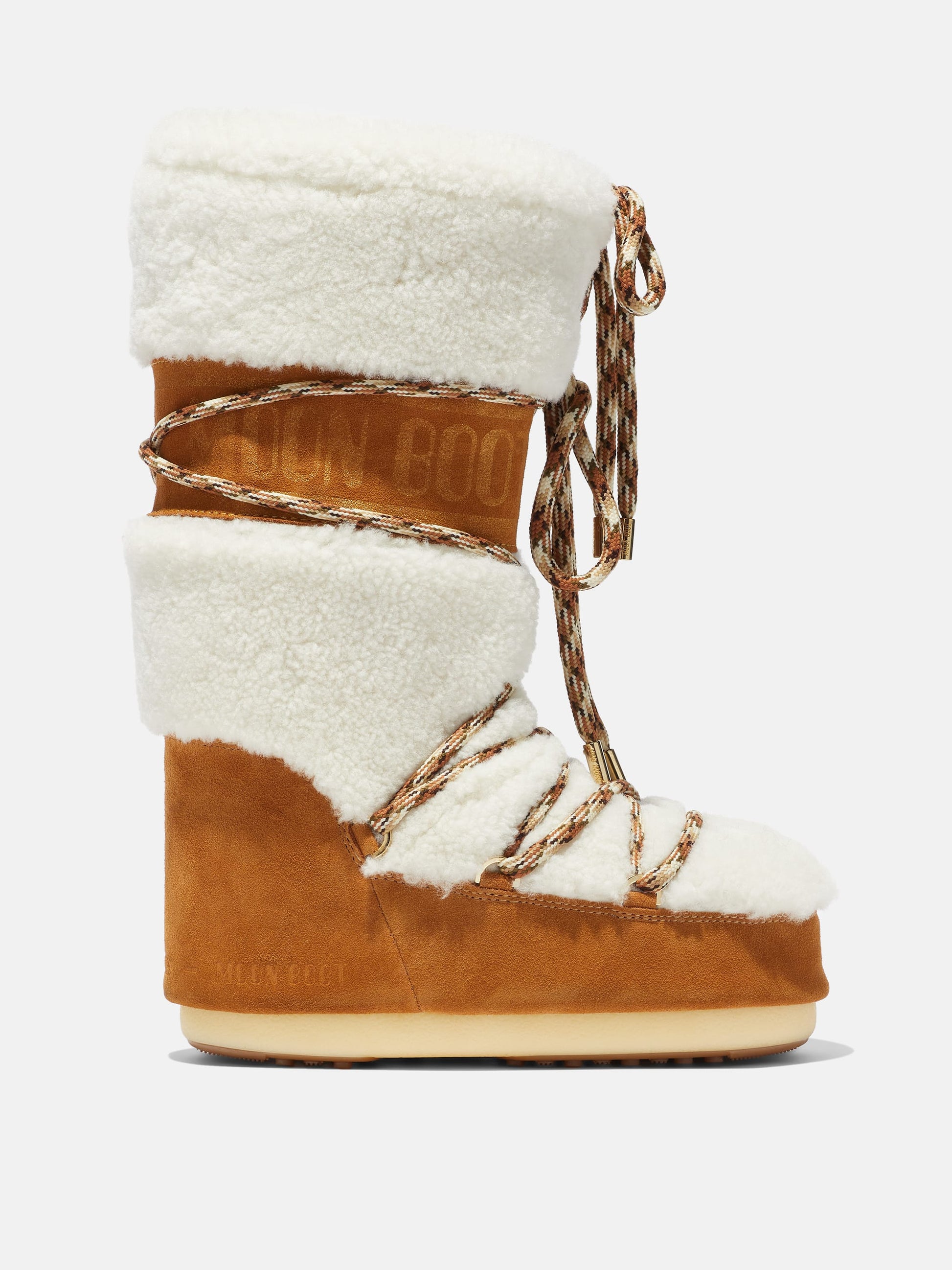 MOON BOOT LAB69 ICON CREAM SHEARLING BOOTS