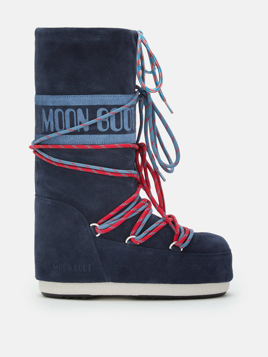 MOON BOOT ICON NAVY SUEDE BOOTS