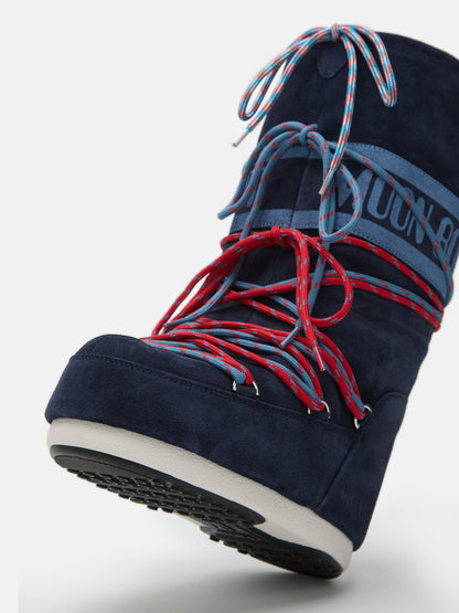 MOON BOOT ICON NAVY SUEDE BOOTS