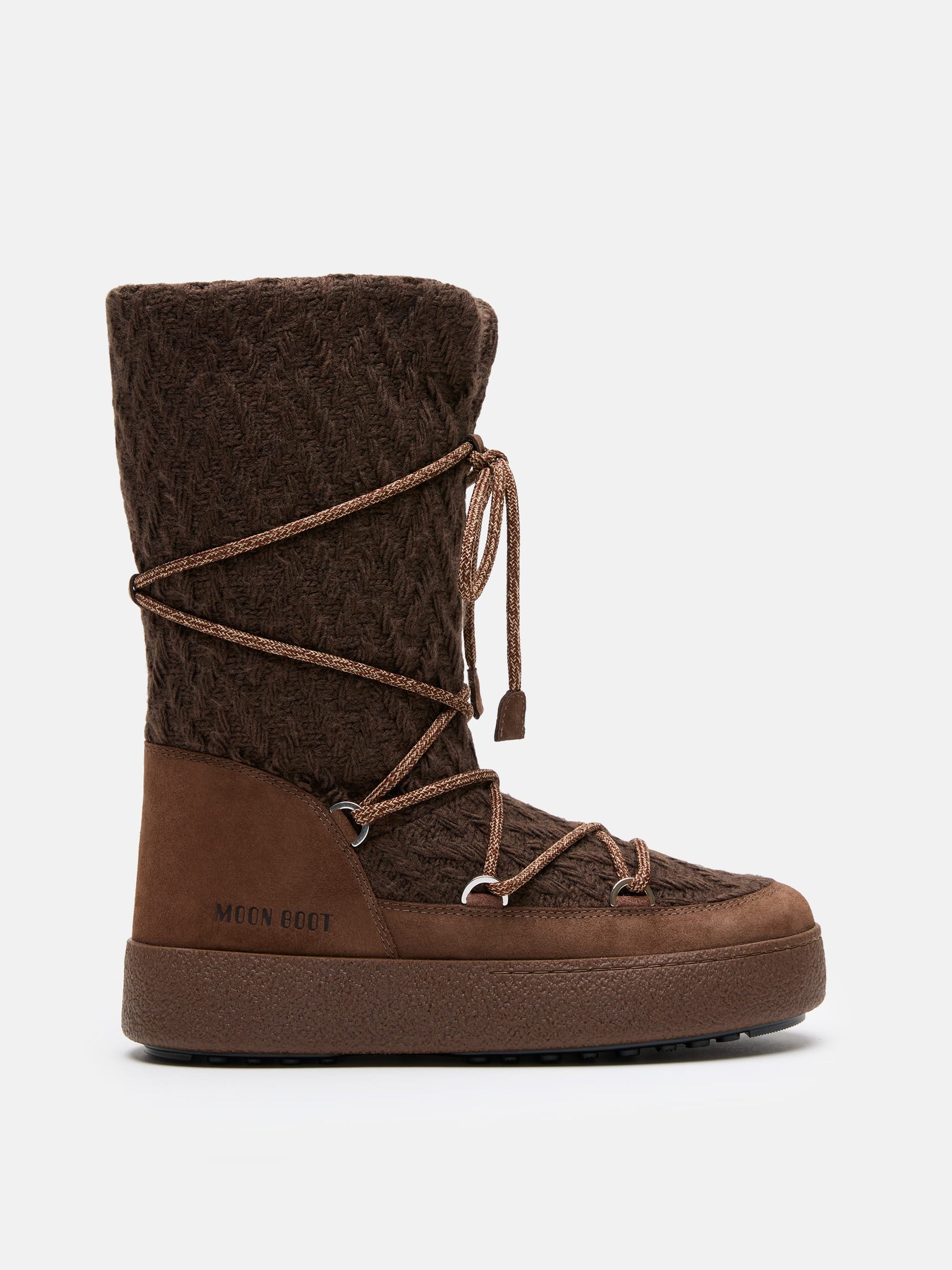 MOON BOOT MOON BOOT X GUEST IN RESIDENCE LTRACK COCOA KNIT BOOTS