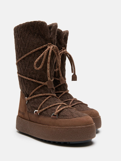 MOON BOOT MOON BOOT X GUEST IN RESIDENCE LTRACK COCOA KNIT BOOTS