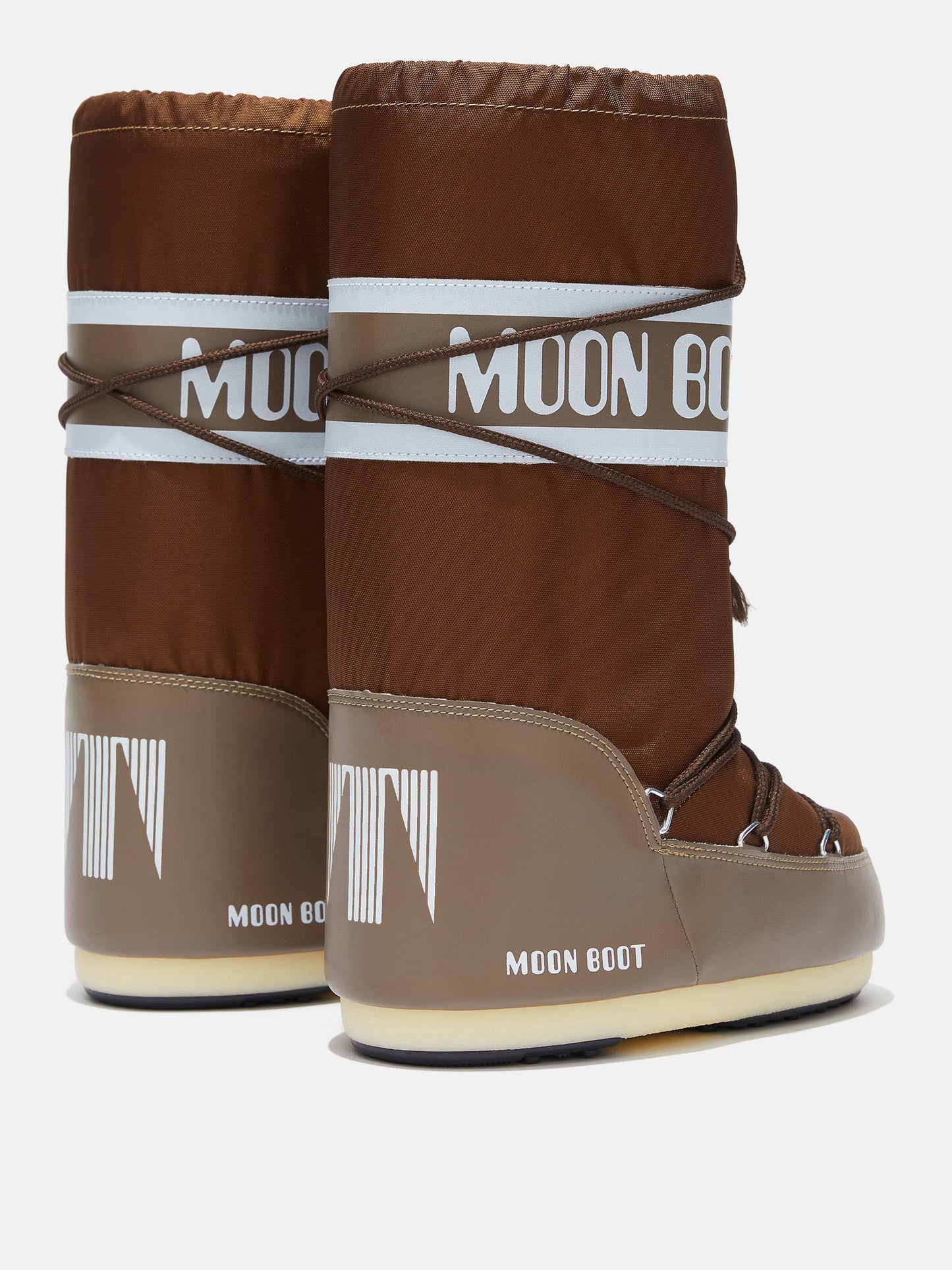 MOON BOOT ICON BROWN NYLON BOOTS