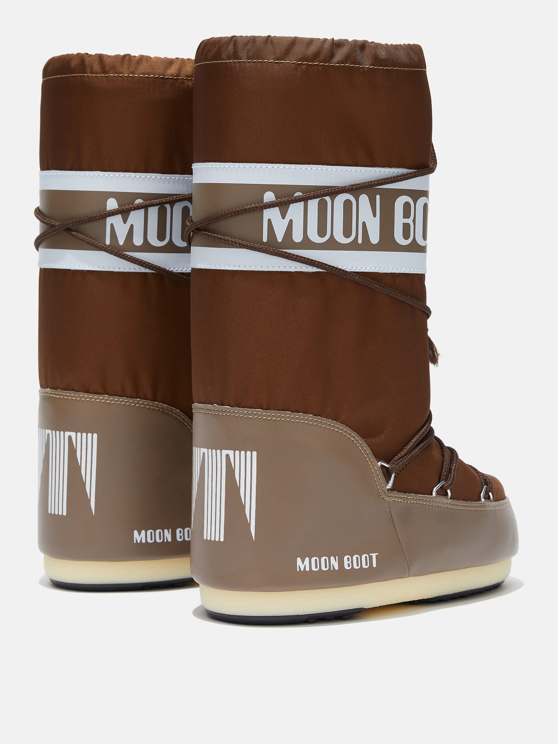 MOON BOOT ICON BROWN NYLON BOOTS