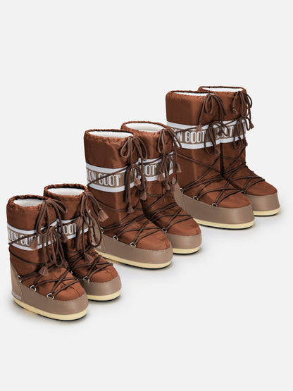 MOON BOOT ICON BROWN NYLON BOOTS
