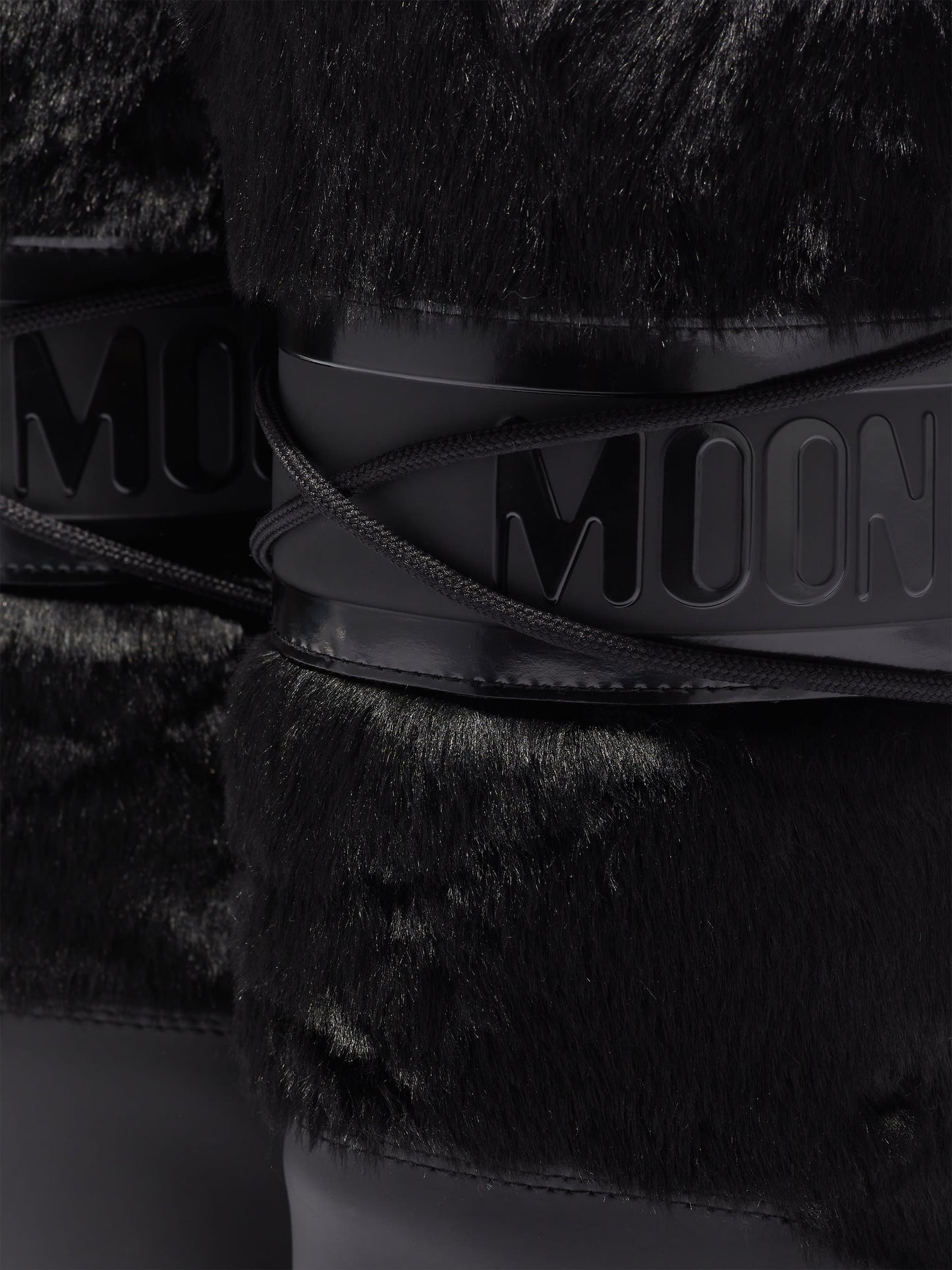 MOON BOOT ICON BLACK FAUX-FUR BOOTS