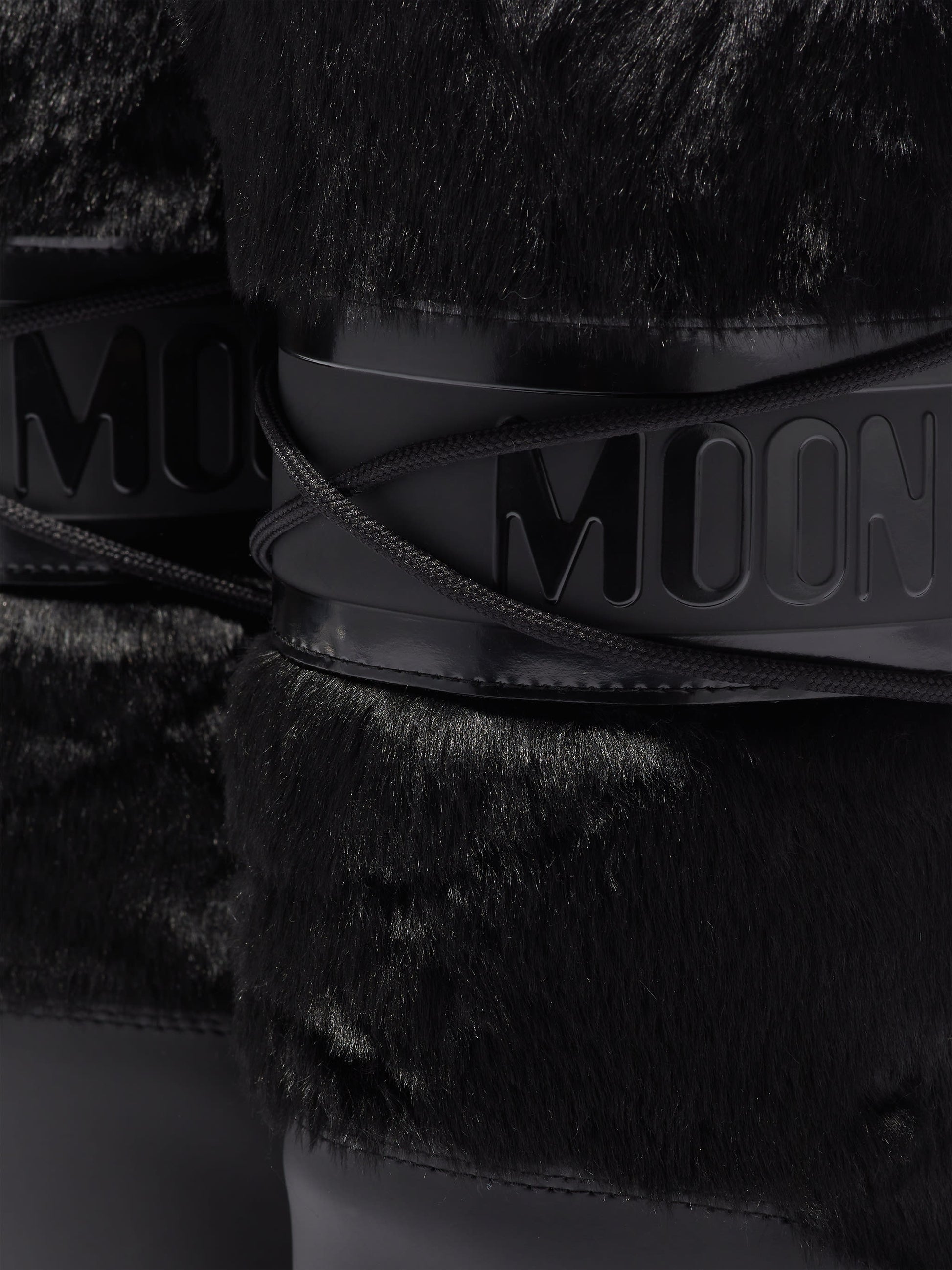 MOON BOOT ICON BLACK FAUX-FUR BOOTS