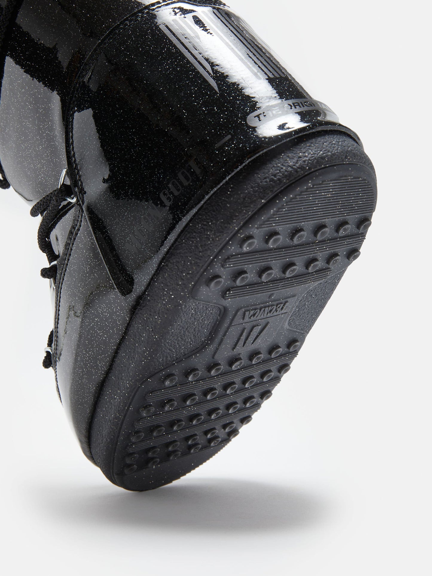 MOON BOOT ICON BLACK GLITTER BOOTS