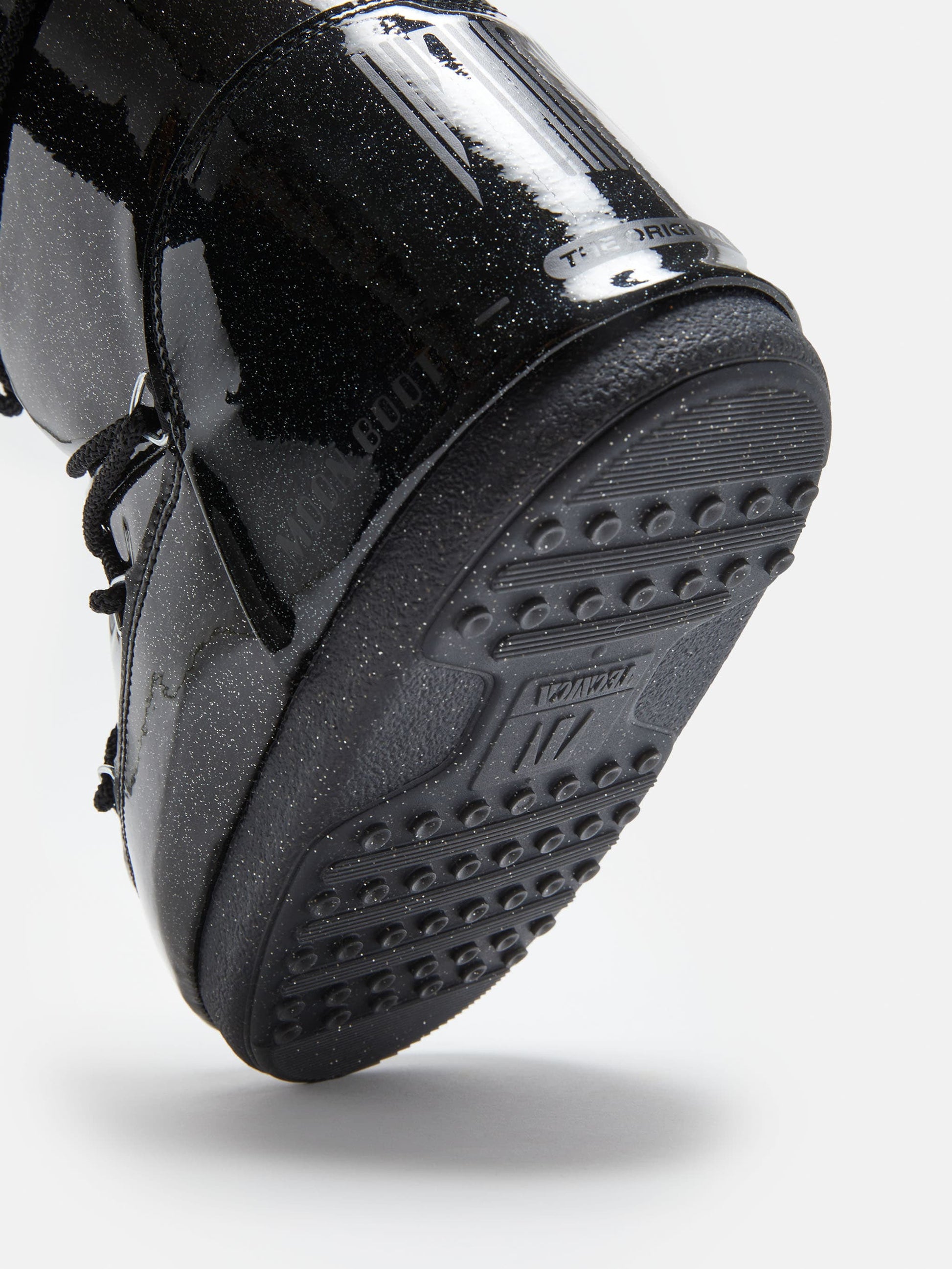 MOON BOOT ICON BLACK GLITTER BOOTS
