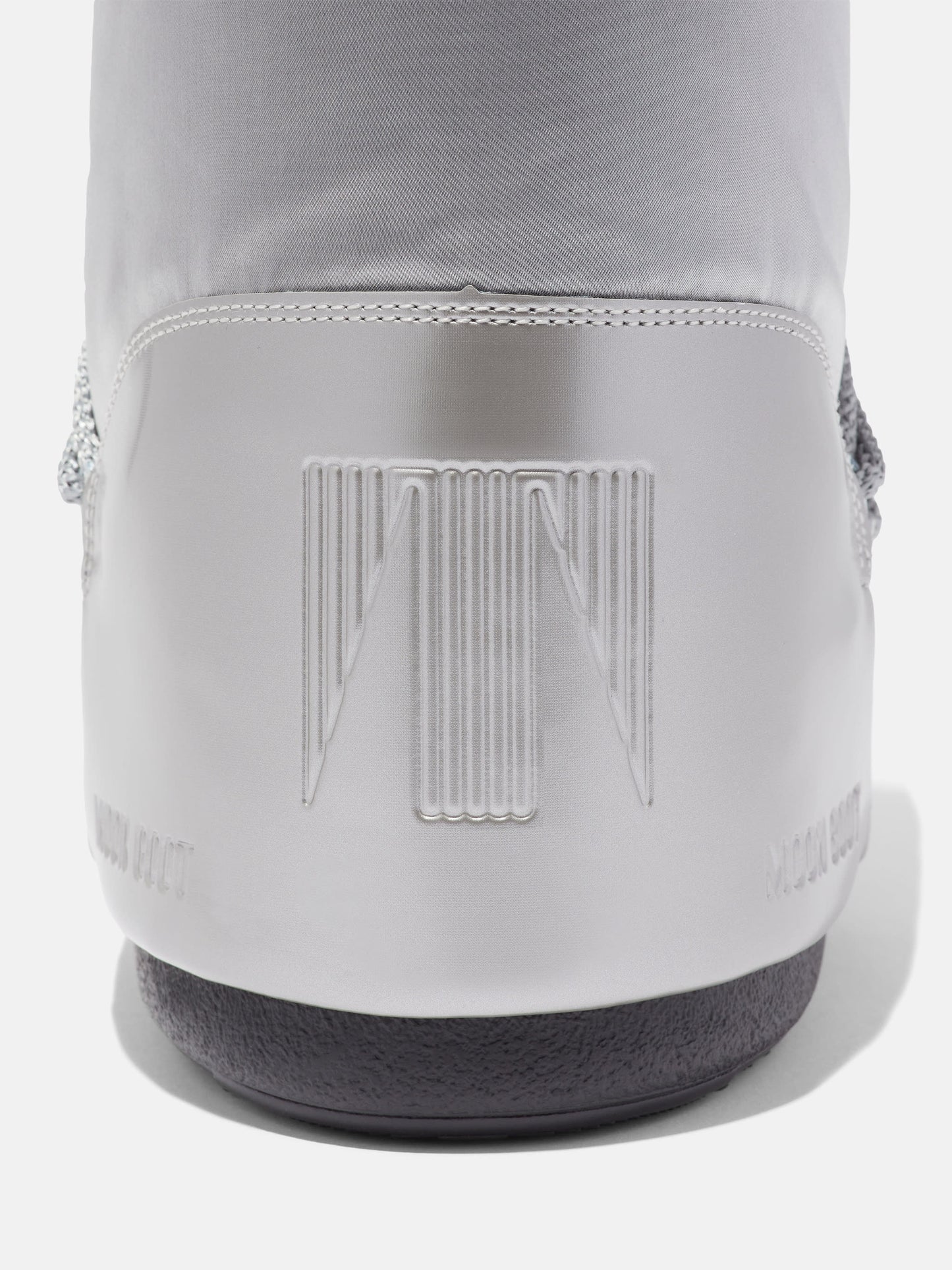 MOON BOOT ICON GLANCE SILVER SATIN BOOTS