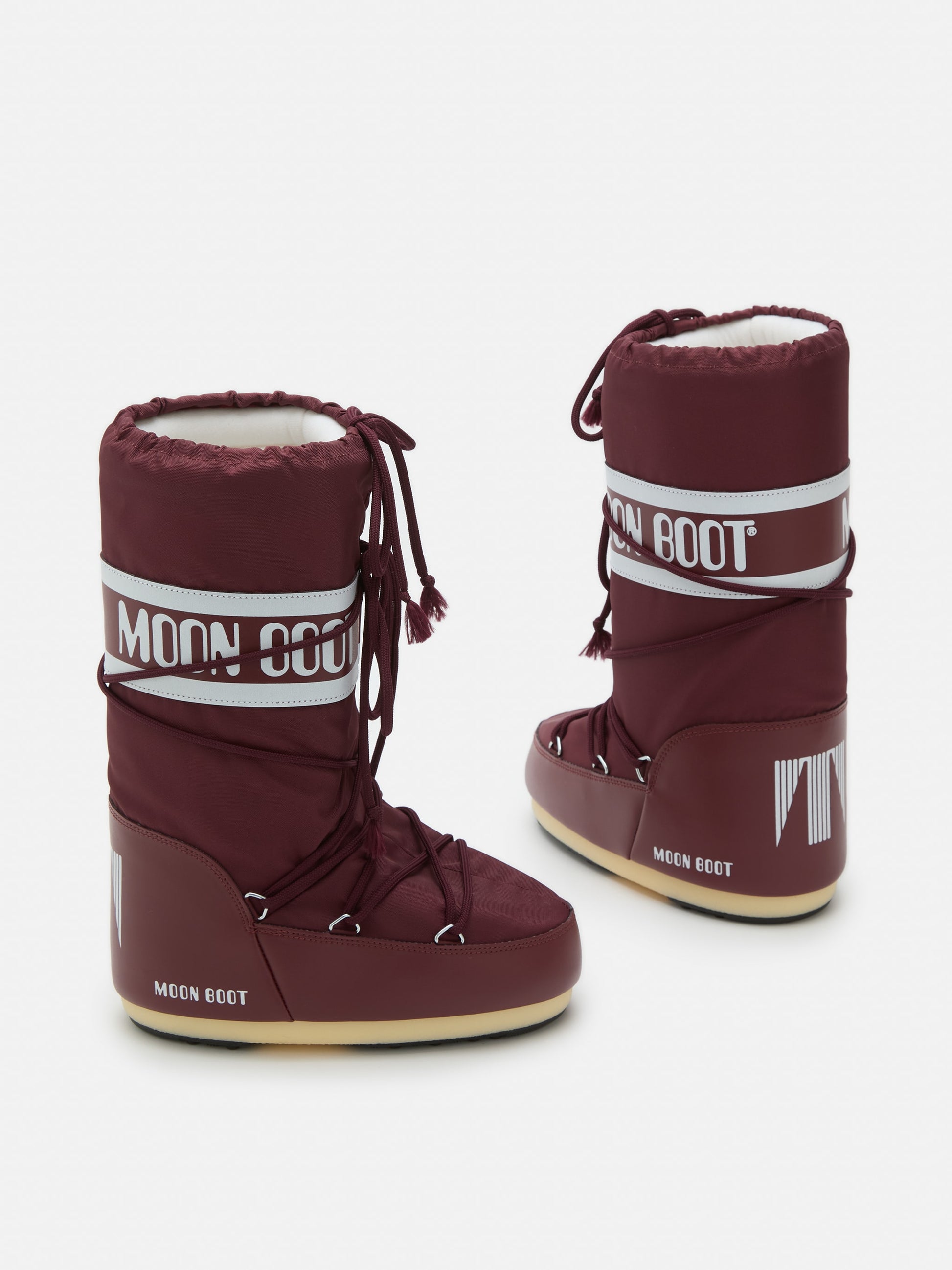 MOON BOOT ICON BURGUNDY NYLON BOOTS