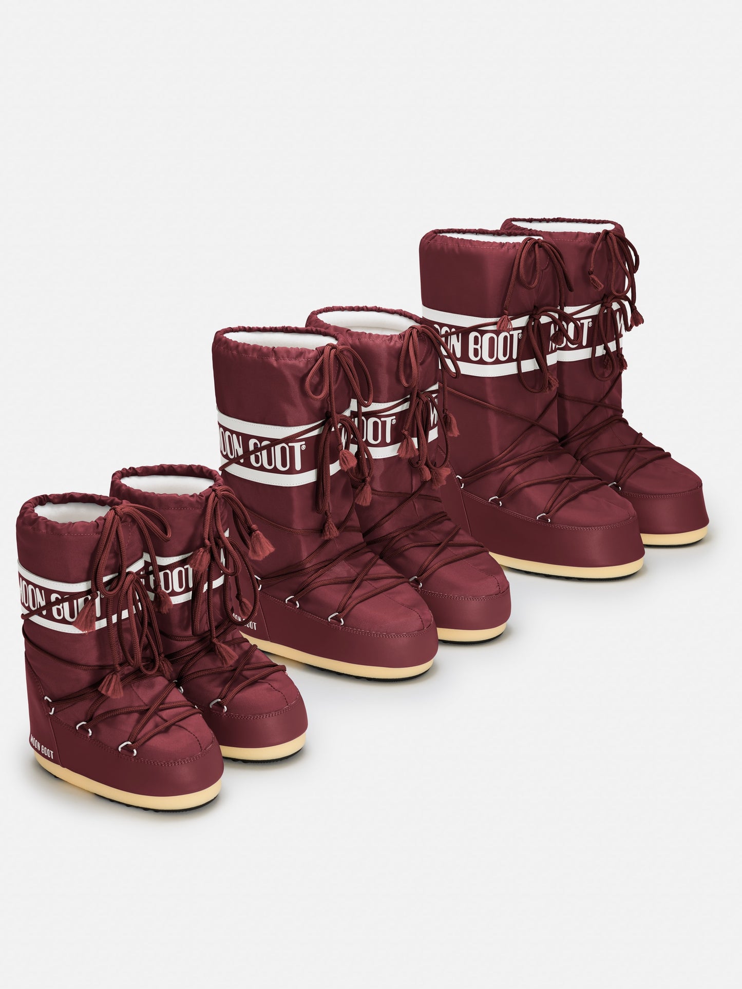 MOON BOOT ICON BURGUNDY NYLON BOOTS