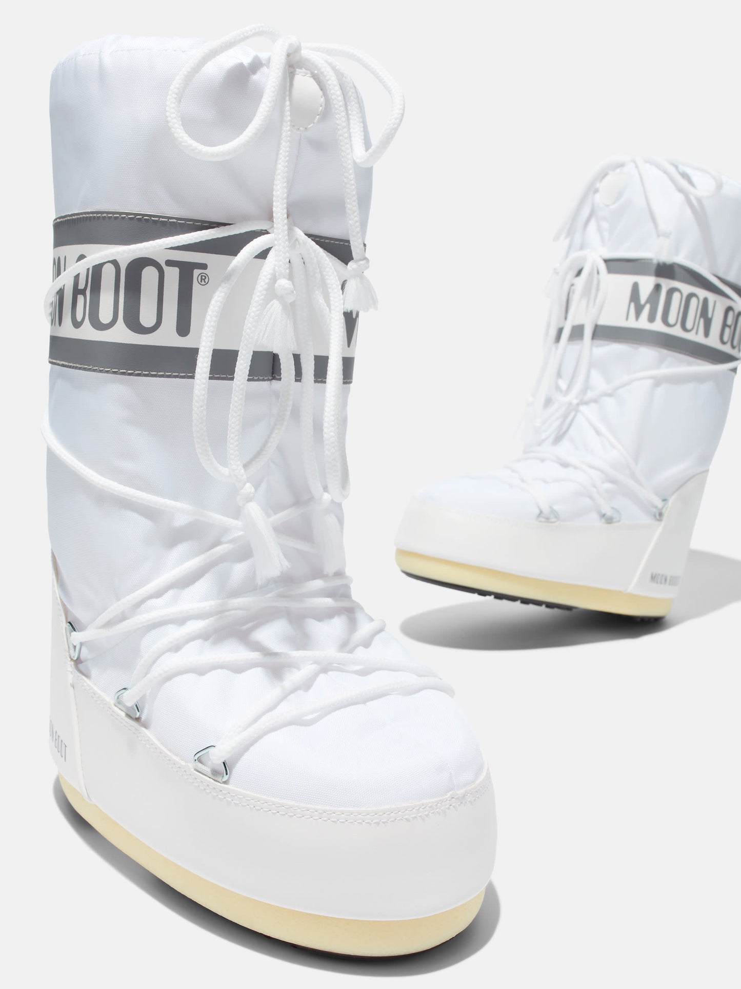 MOON BOOT ICON WHITE NYLON BOOTS