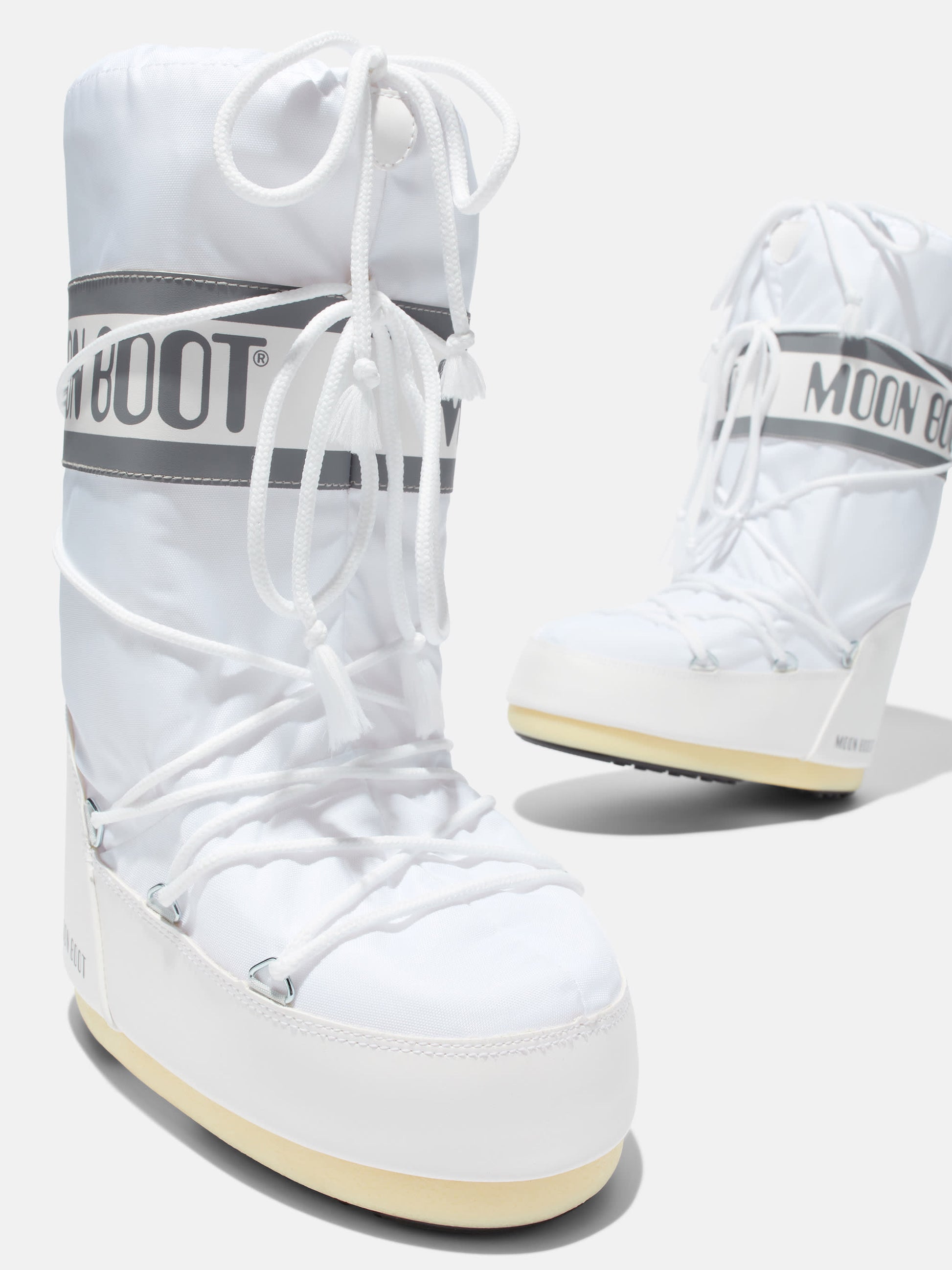 MOON BOOT ICON WHITE NYLON BOOTS