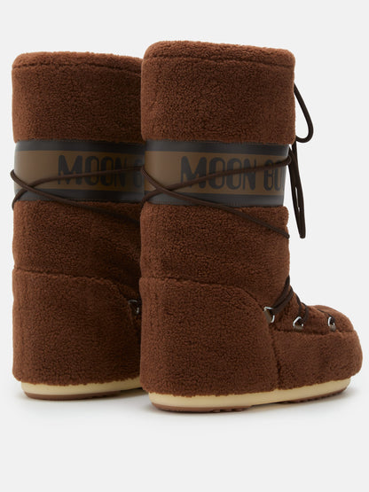 MOON BOOT ICON BROWN FLEECE BOOTS