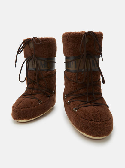 MOON BOOT ICON BROWN FLEECE BOOTS