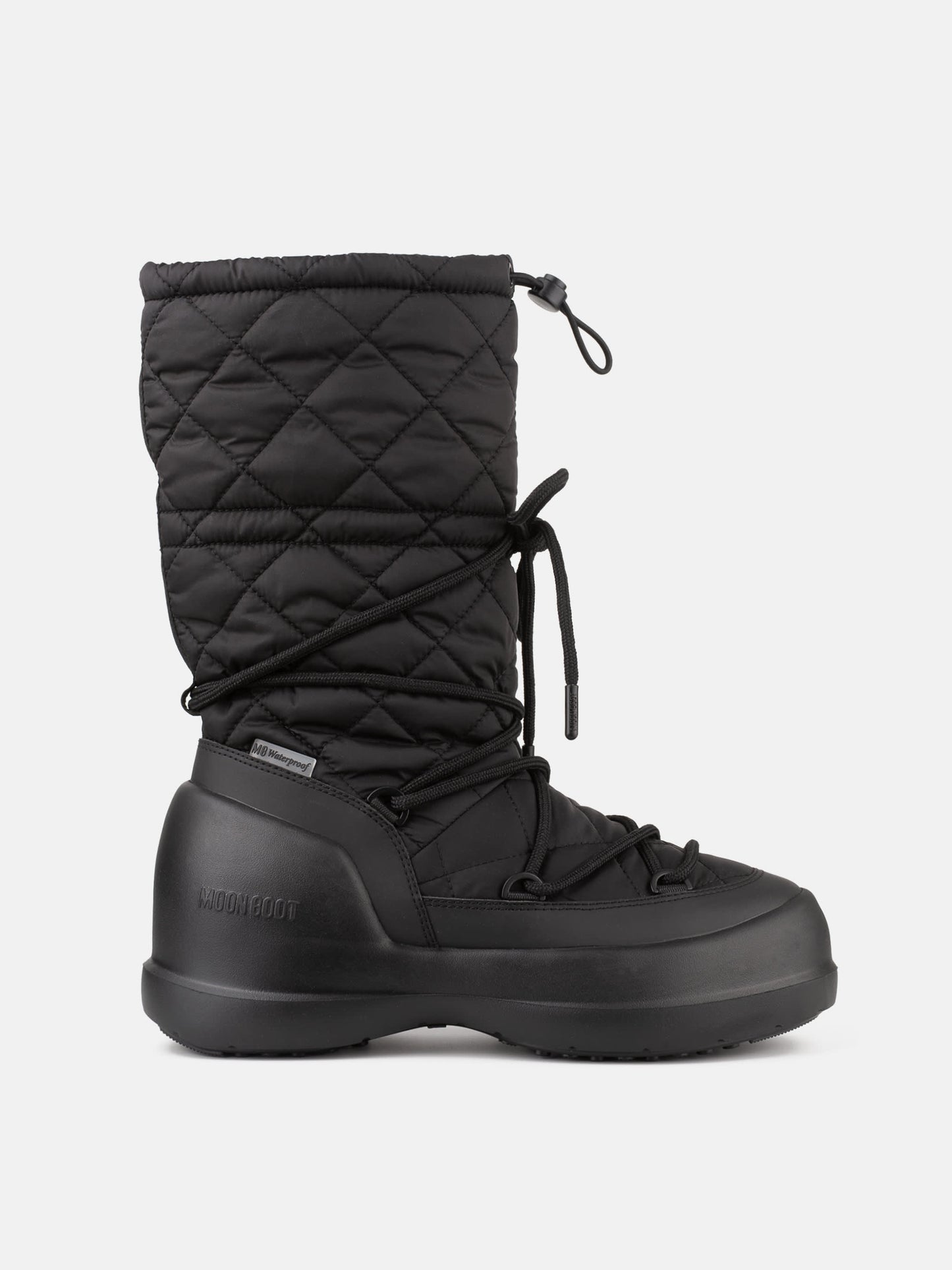 MOON BOOT MEZZALUNA BLACK QUILTED HIGH BOOTS