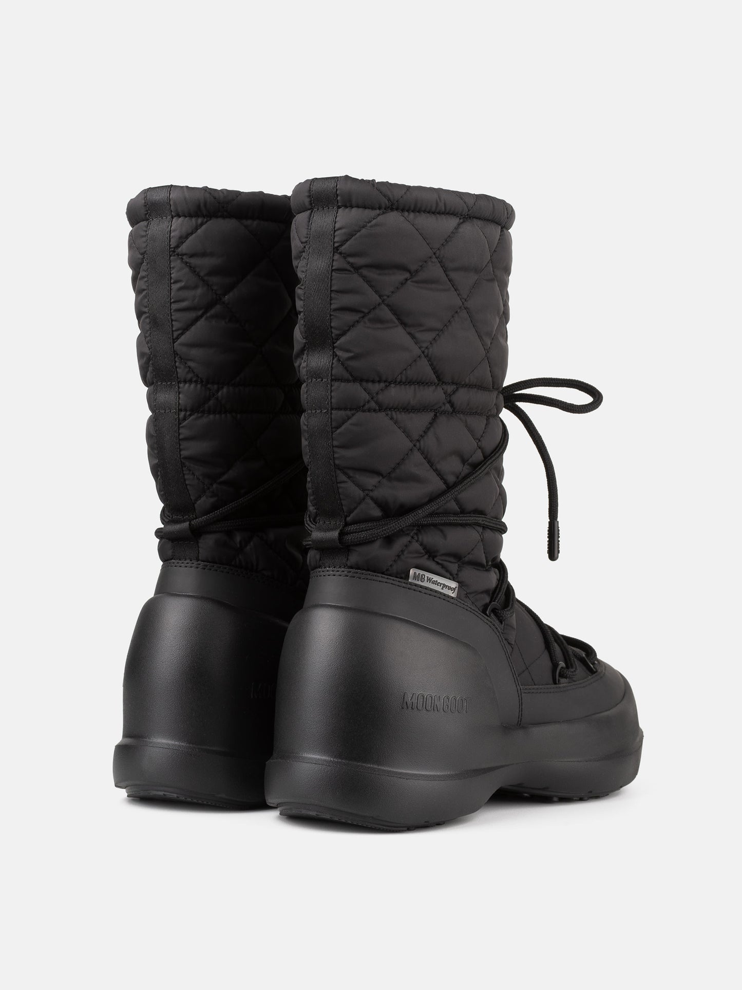MOON BOOT MEZZALUNA BLACK QUILTED HIGH BOOTS