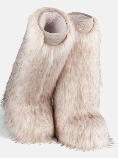 MOON BOOT Jacquemus + Moon Boot Icon Yeti High White Faux-Fur Boots