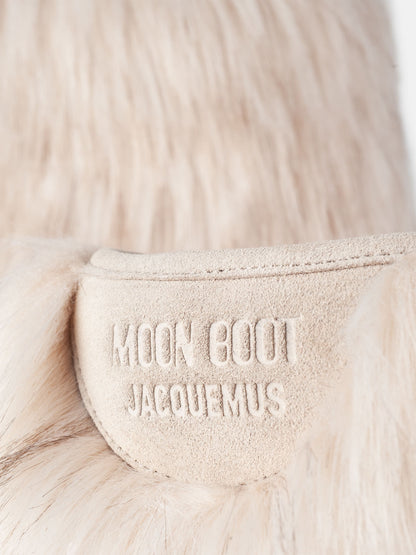MOON BOOT Jacquemus + Moon Boot Icon Yeti High White Faux-Fur Boots