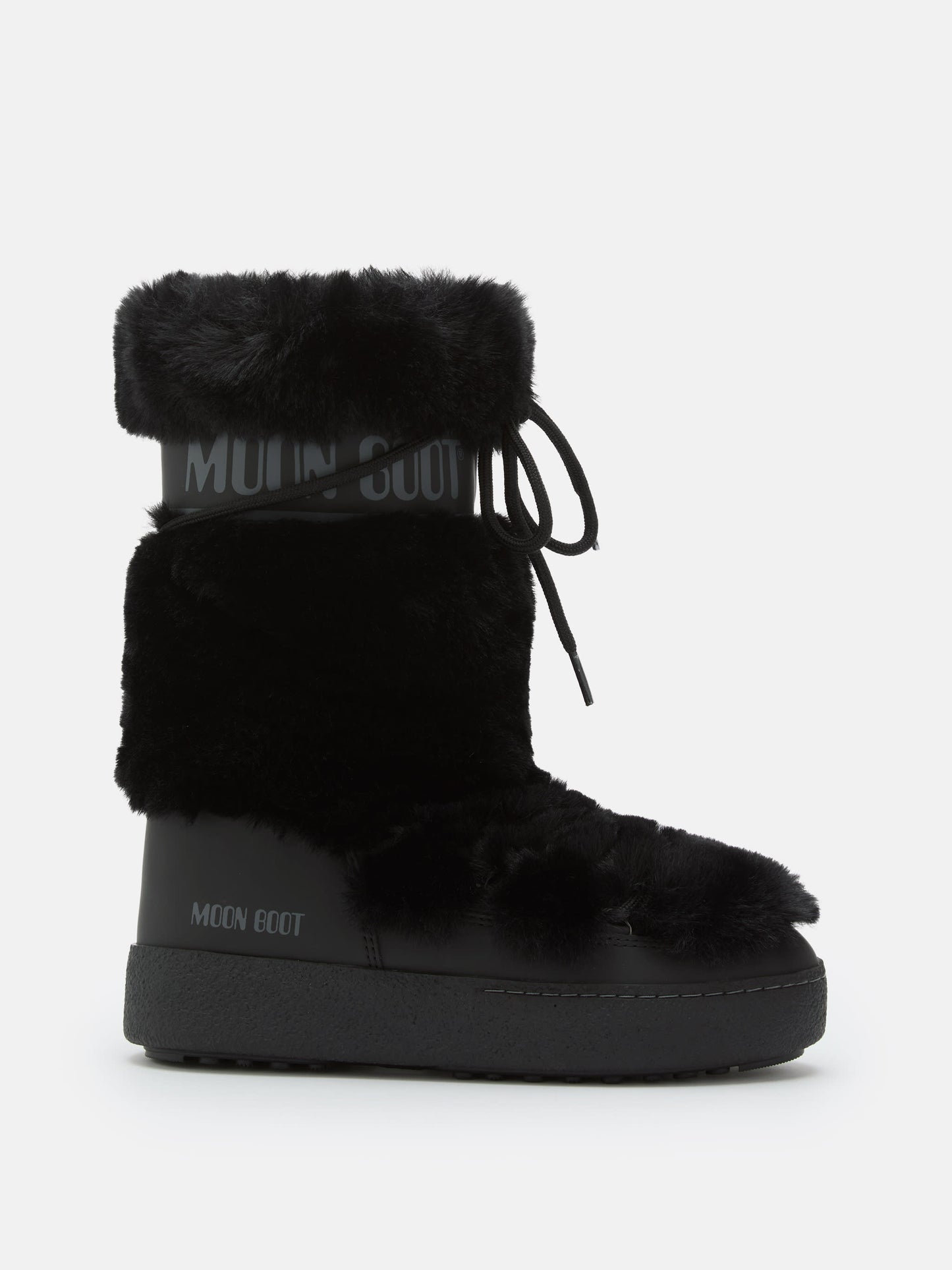 MOON BOOT LTRACK BLACK FAUX-FUR HIGH BOOTS