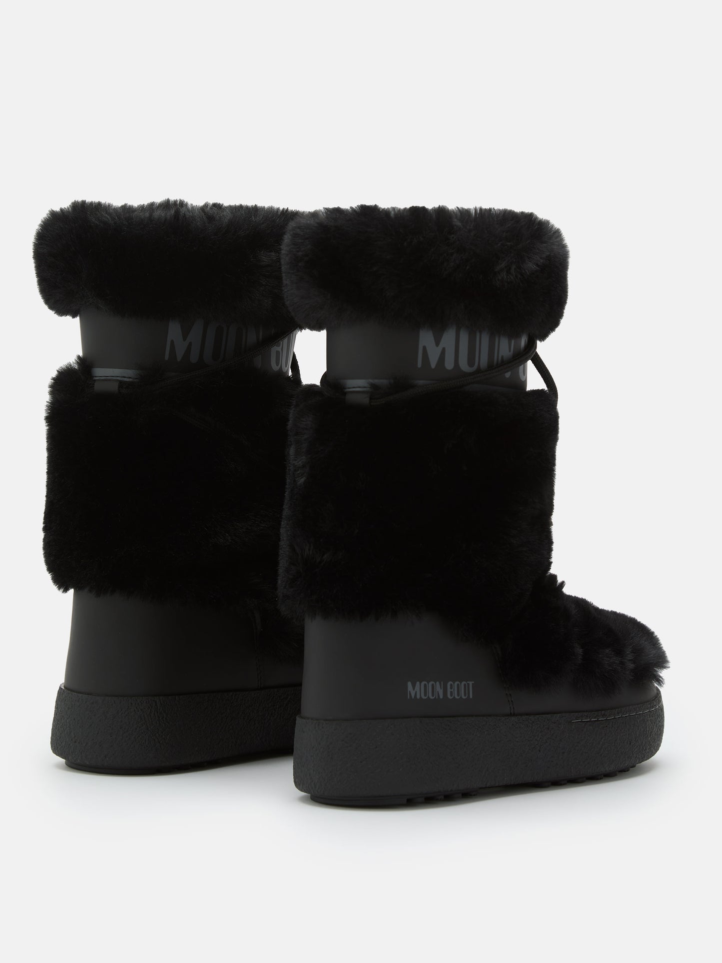 MOON BOOT LTRACK BLACK FAUX-FUR HIGH BOOTS
