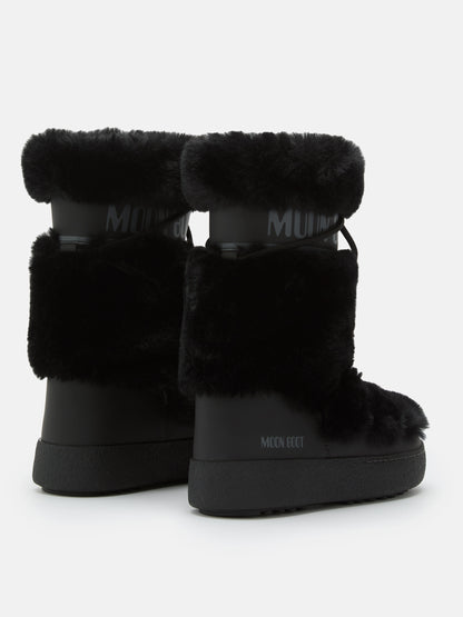 MOON BOOT LTRACK BLACK FAUX-FUR HIGH BOOTS