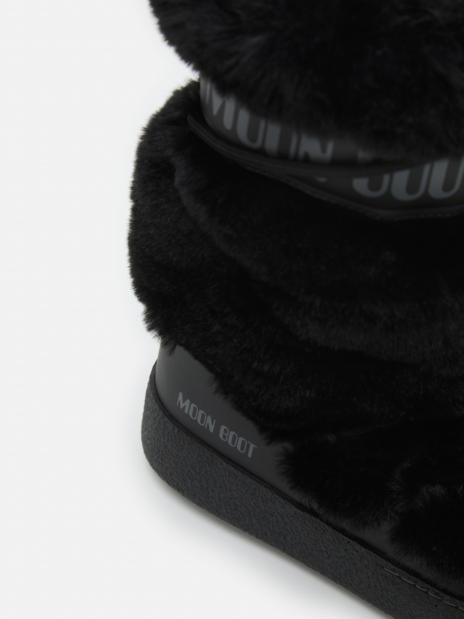 MOON BOOT LTRACK BLACK FAUX-FUR HIGH BOOTS