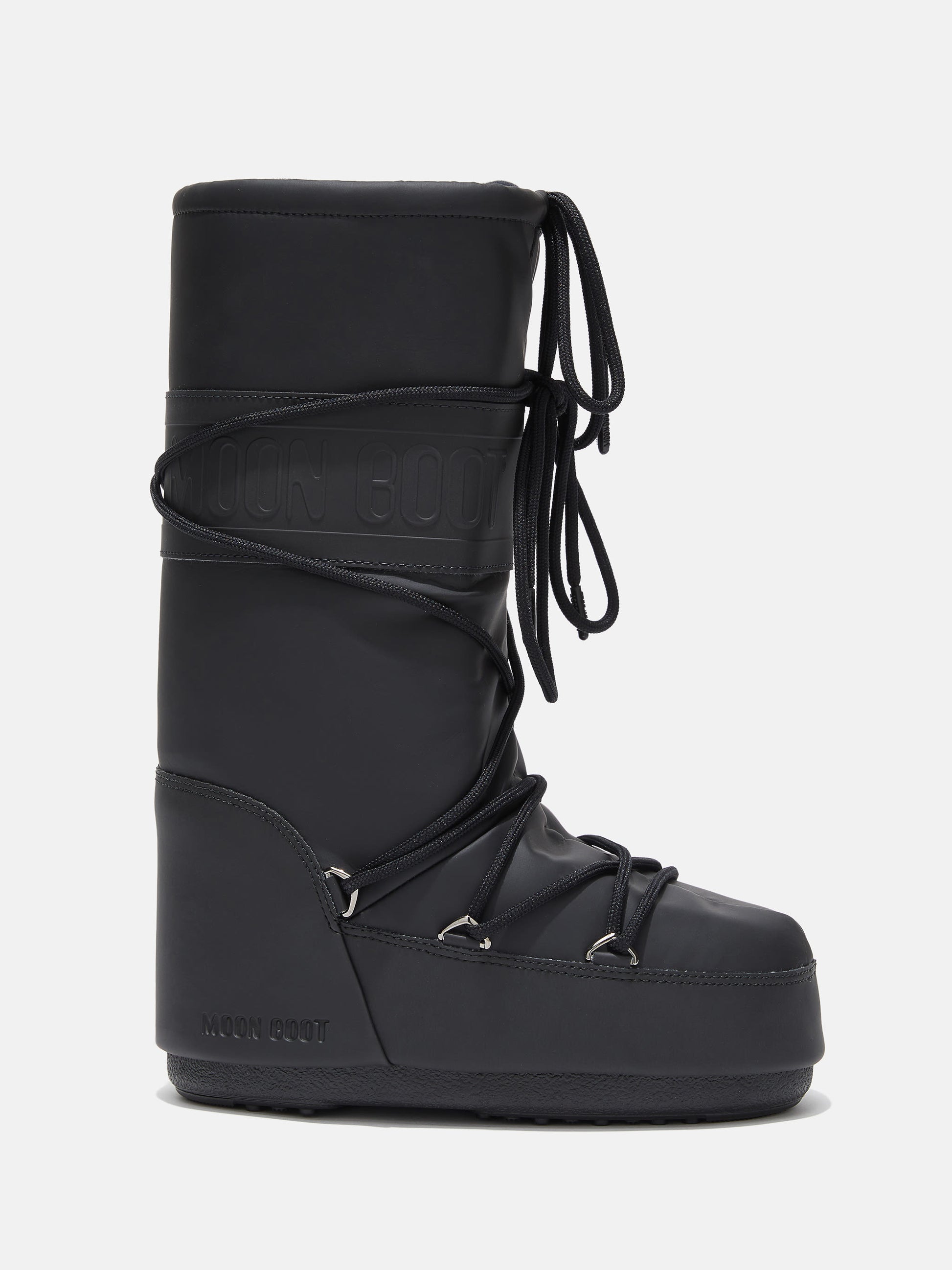 MOON BOOT ICON BLACK RUBBER BOOTS