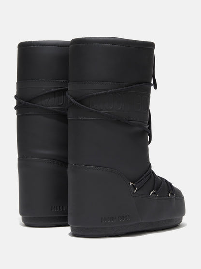 MOON BOOT ICON BLACK RUBBER BOOTS